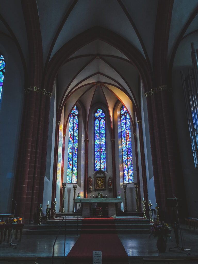 Stephanskirche holds stained-glass windows created by Russian artist Marc Chagall