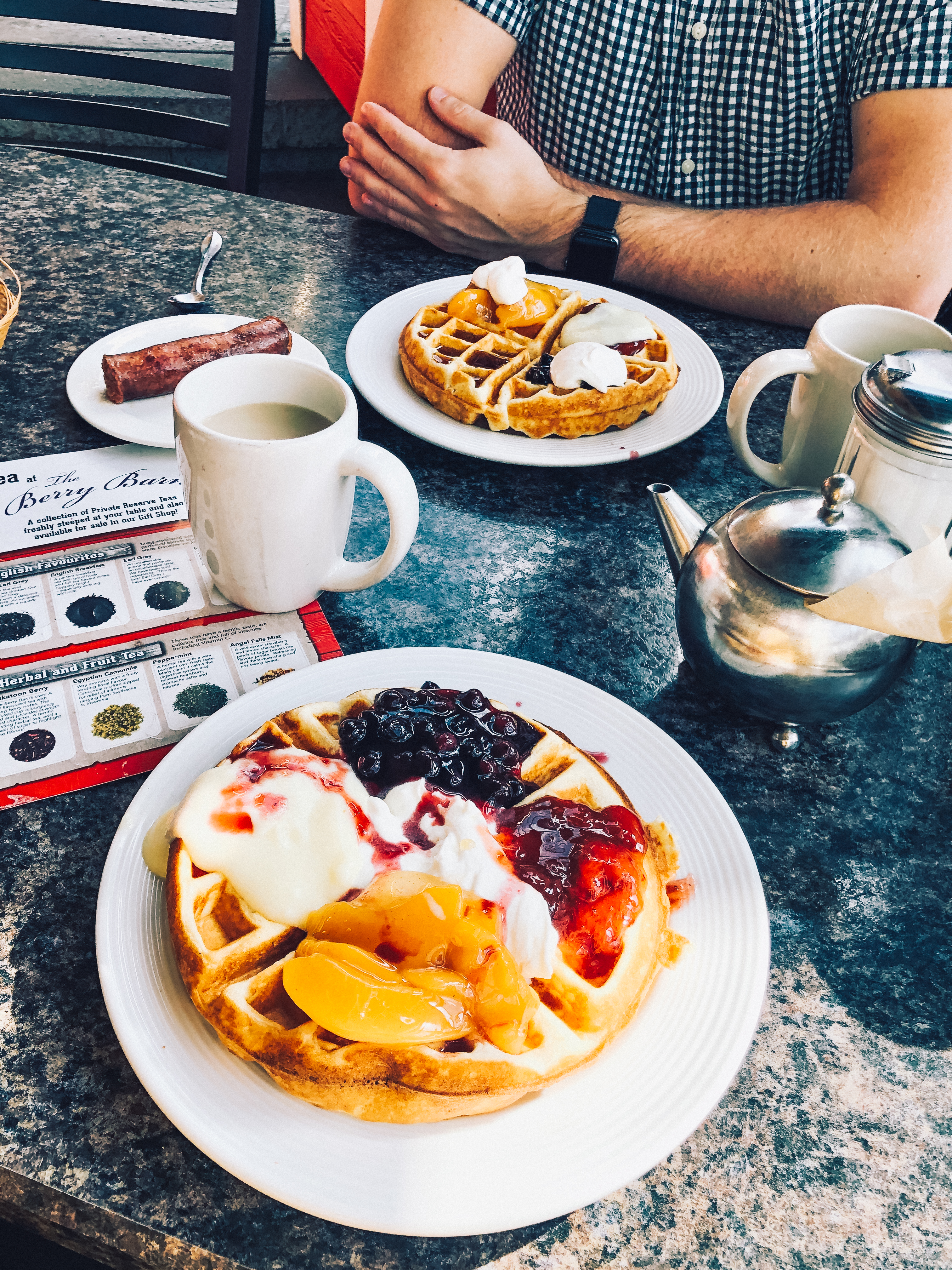 Eat some saskatoon berry waffles at the Berry Barn