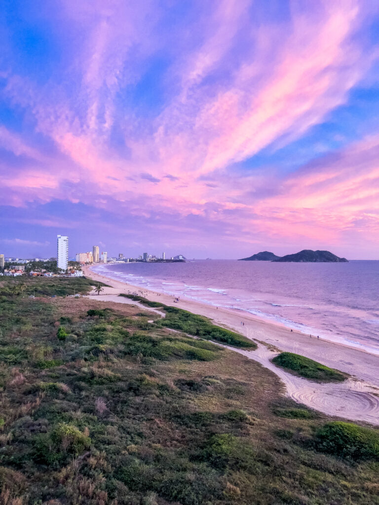 Beautiful sunset over the city of Mazatlán, Mexico