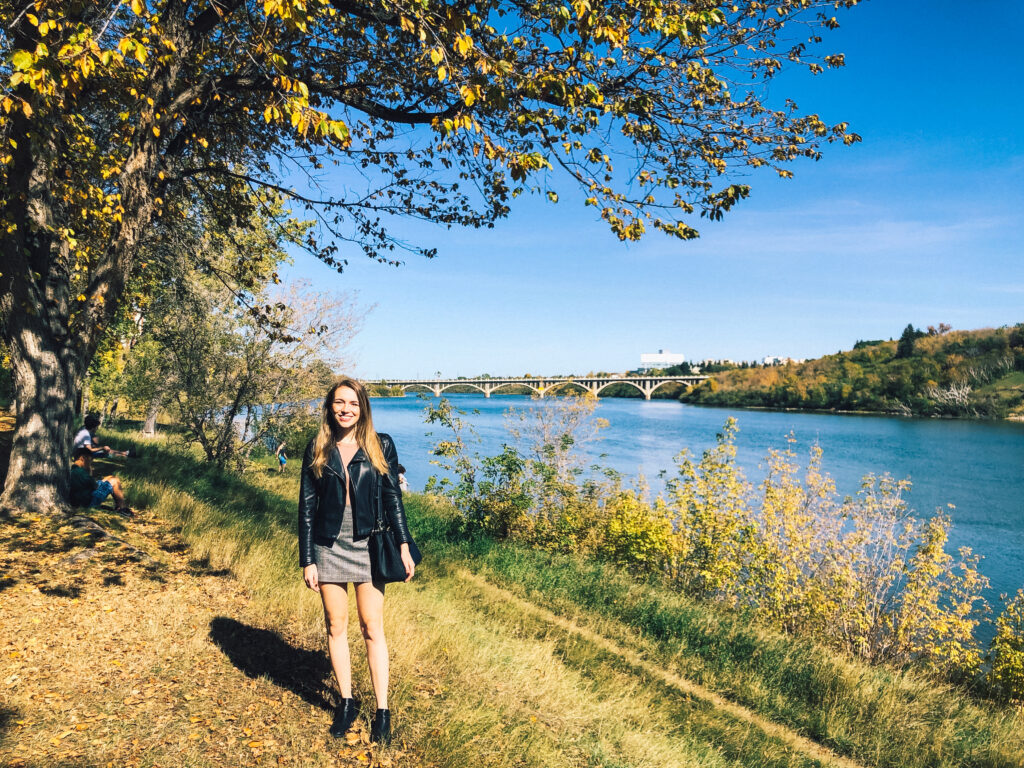 Fall in Saskatoon, enjoying a stroll by the river