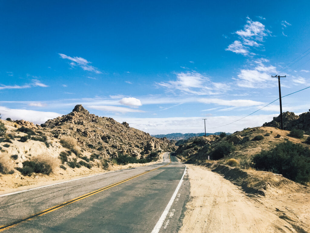 Driving through the Yucca Valley