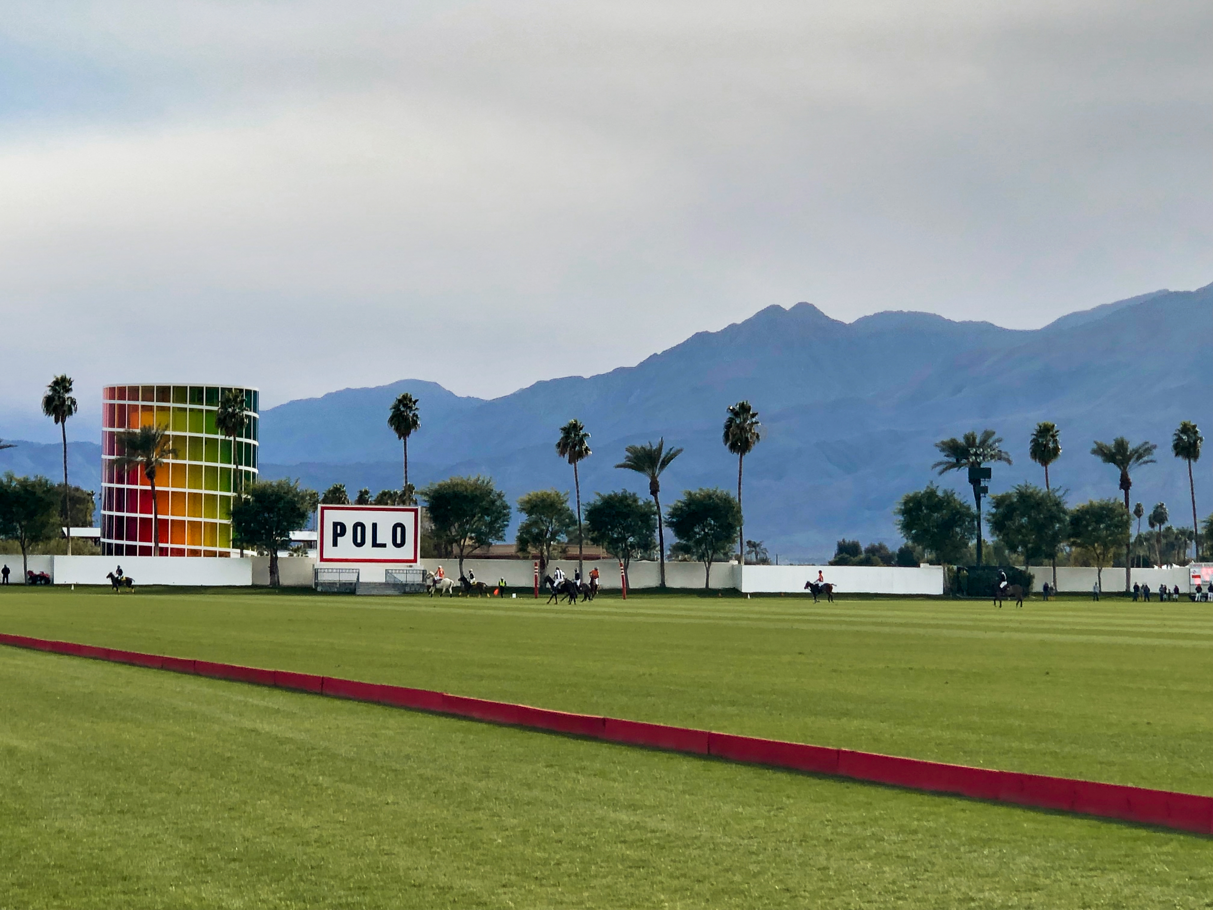 Watching a polo match at Empire Polo