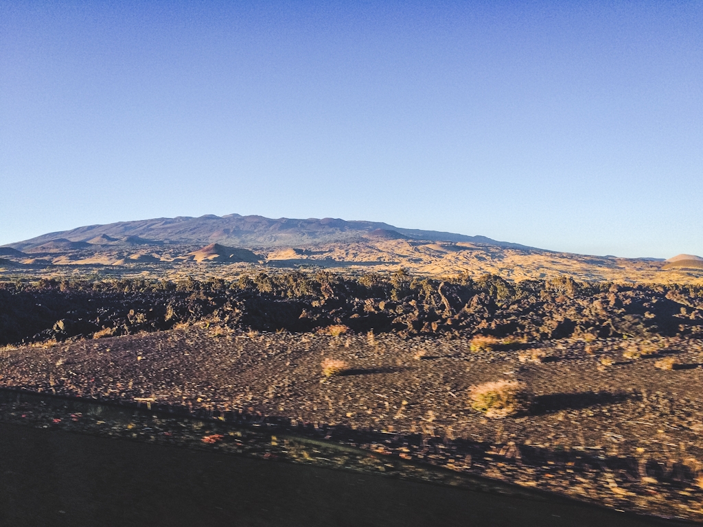 The landscape on the volcanoes is quite barren and shows how high they are