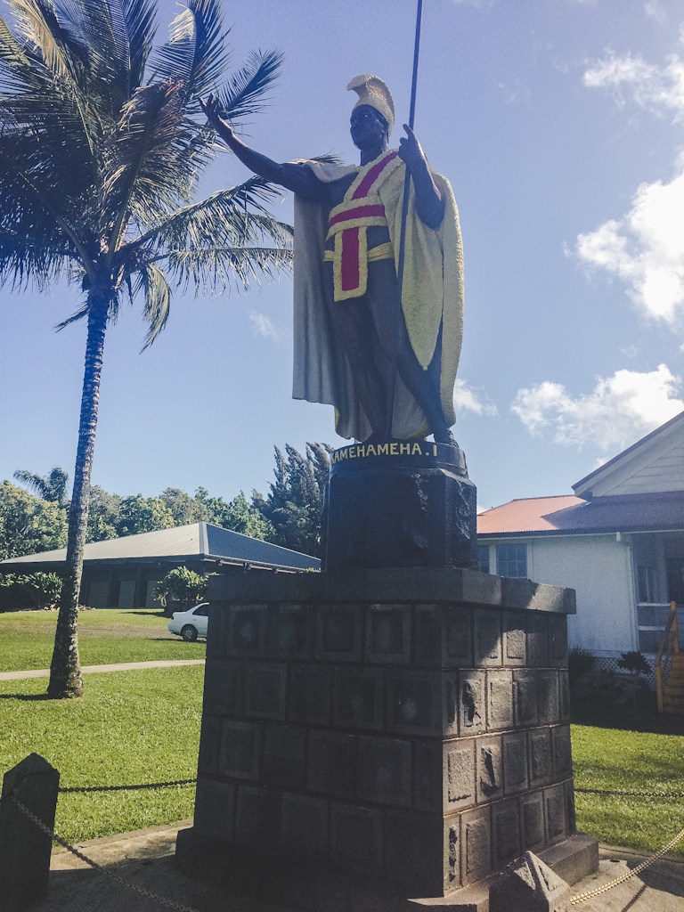 The statue on the front lawn of the North Kohala Civic Center Kohala is best known for its famous twin in Honolulu that stands across from the Iolani Palace. 