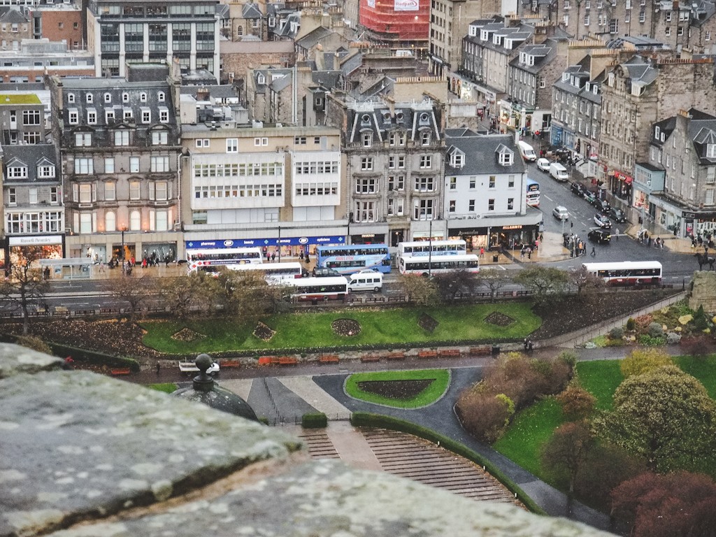 The Princes Street Gardens lie in a valley that was once occupied by the North Loch that was drained in the early 19th century. The gardens are split in the middle by The Mound, which was created during the construction of the New Town and dumped here to provide a road link across to the Old Town.