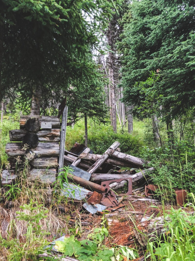 What is left of a cabin in the BC Cariboo